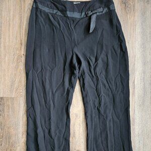 Ice 100% Silk Women’s Pants Wide Leg with Bow Accent Size 10
